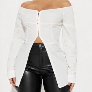 SALE🔥 2/$40: Stylish Off-Shoulder White Blouse
